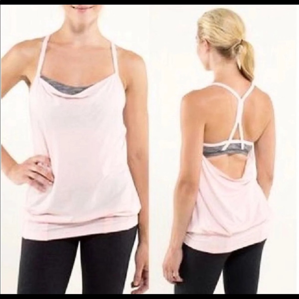 Lululemon Pink and Gray Tank Top